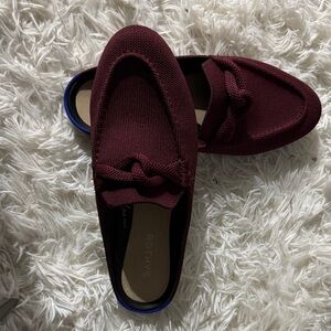 Rothy's Women's Deep Red Loafers with Blue Accents
